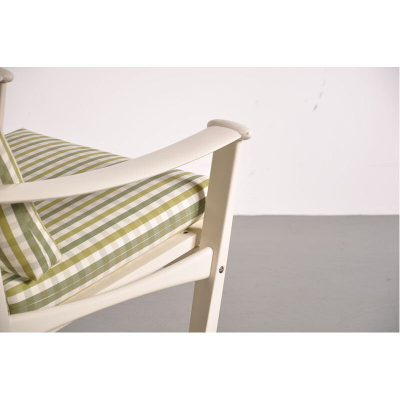 Vintage easy chair in wood and checkered fabric, Finn JUHL - 1960s