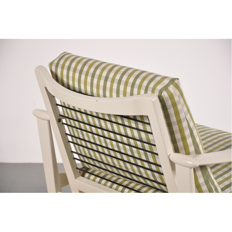 Vintage easy chair in wood and checkered fabric, Finn JUHL - 1960s