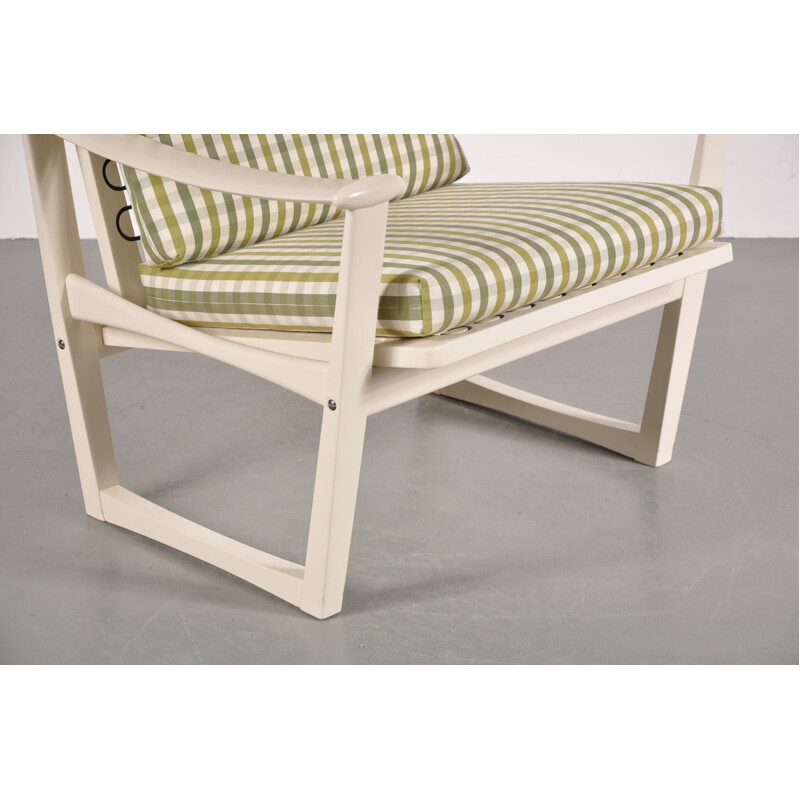 Vintage easy chair in wood and checkered fabric, Finn JUHL - 1960s