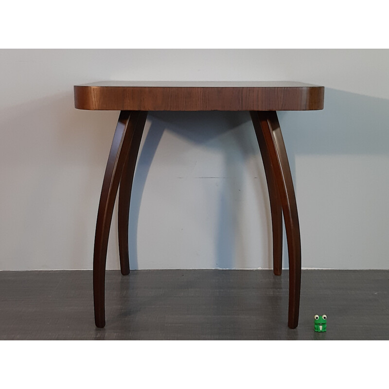 Vintage eiken Spider tafel van Halabala voor UP Zavody, jaren 1930