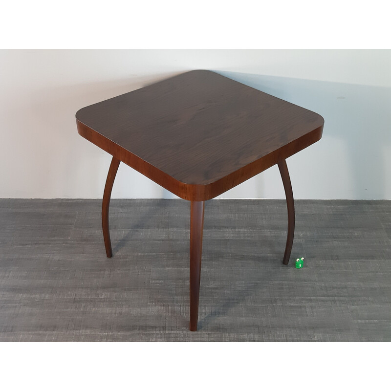 Vintage eiken Spider tafel van Halabala voor UP Zavody, jaren 1930