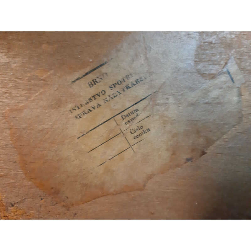 Vieille table Araignée en chêne par Halabala pour UP Zavody, 1930s
