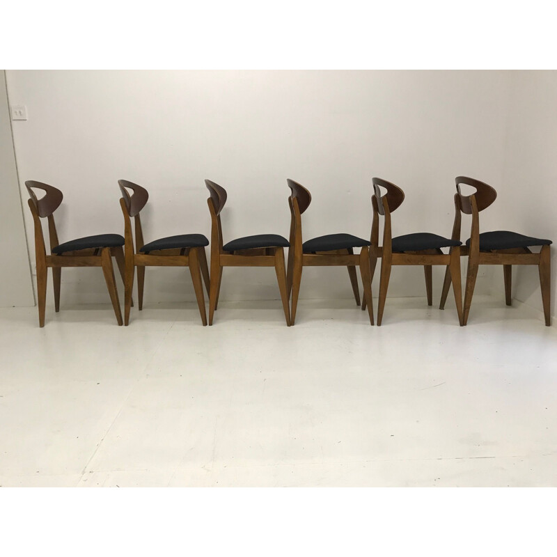 Set of 6 chairs by Roger Landault by Sentou