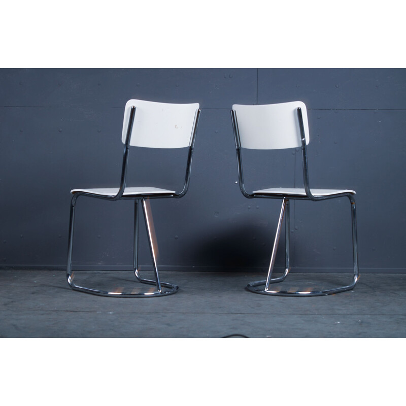 Pair of vintage dining chairs by Toon de Wit for Gebr. de Wit, 1950s