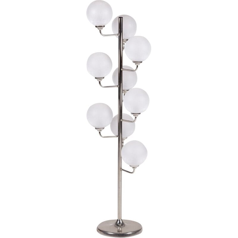 Space Age glass vintage floor lamp from PAKO, 1960s