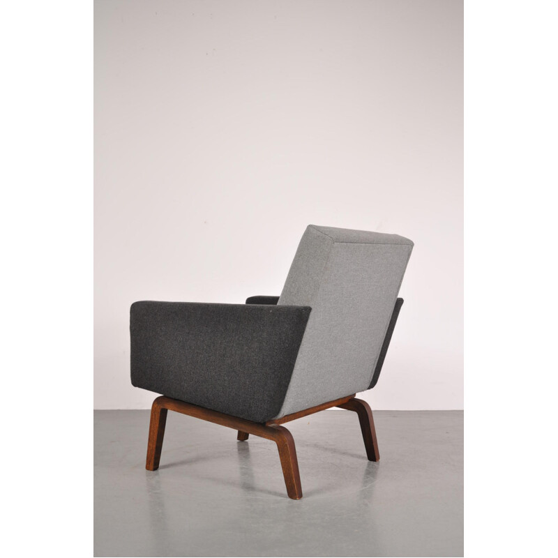 Pair of Artifort easy chairs in fabric and plywood, Theo RUTH - 1950s
