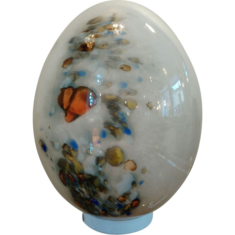 Vintage egg lamp in glass from Vianne