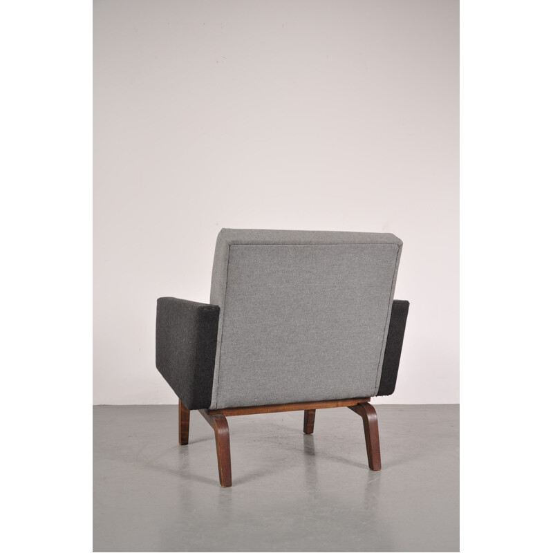 Paire de fauteuils de salon Artifort en tissu et bois plaqué, Theo RUTH - 1950