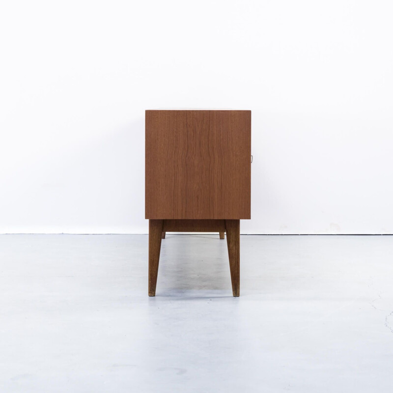 Vintage 3 doors and six drawers teak large sideboard, 1960