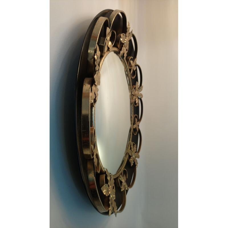 Miroir vintage sorcière noir 1960