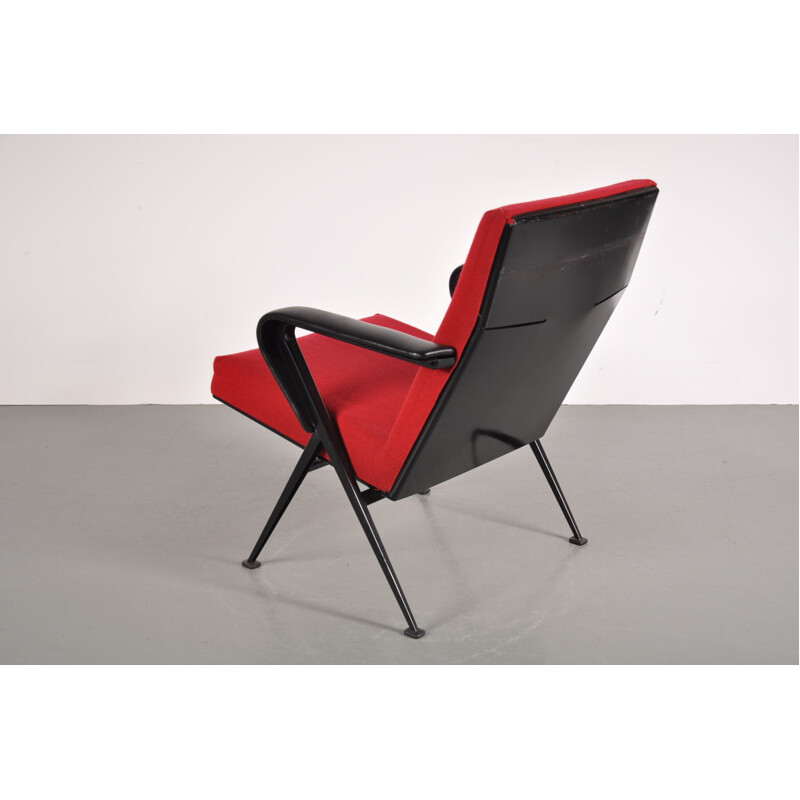 Paire de fauteuils lounge "Repose" rouges, Friso KRAMER -1950