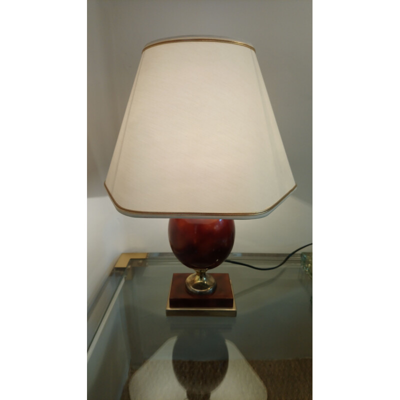 Lampe de table vintage néoclassique couleur crème, 1970