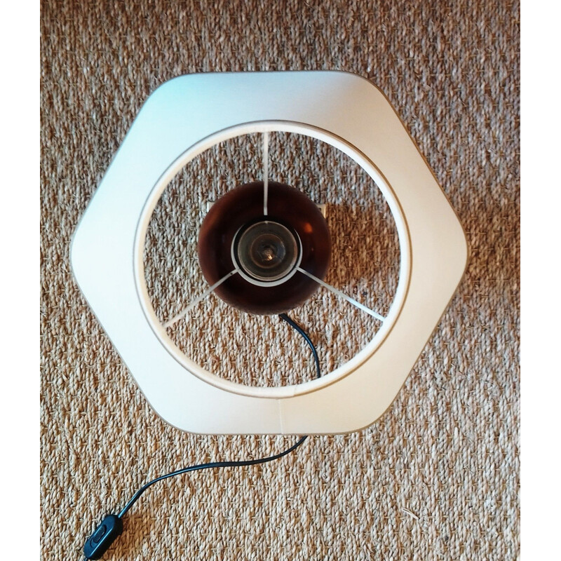 Lampada da tavolo neoclassica vintage color crema, 1970