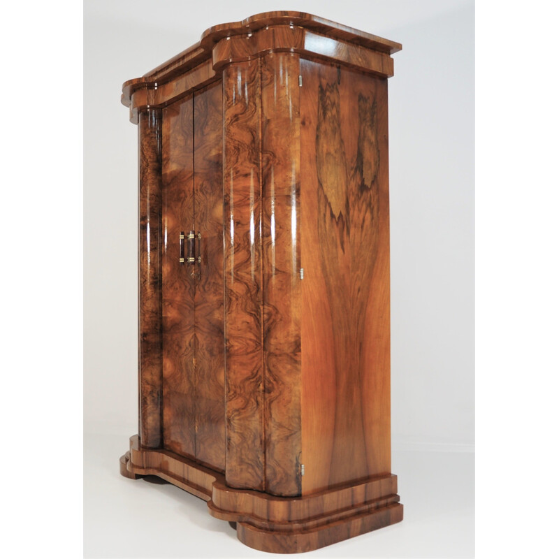 Vintage Art Deco walnut wardrobe