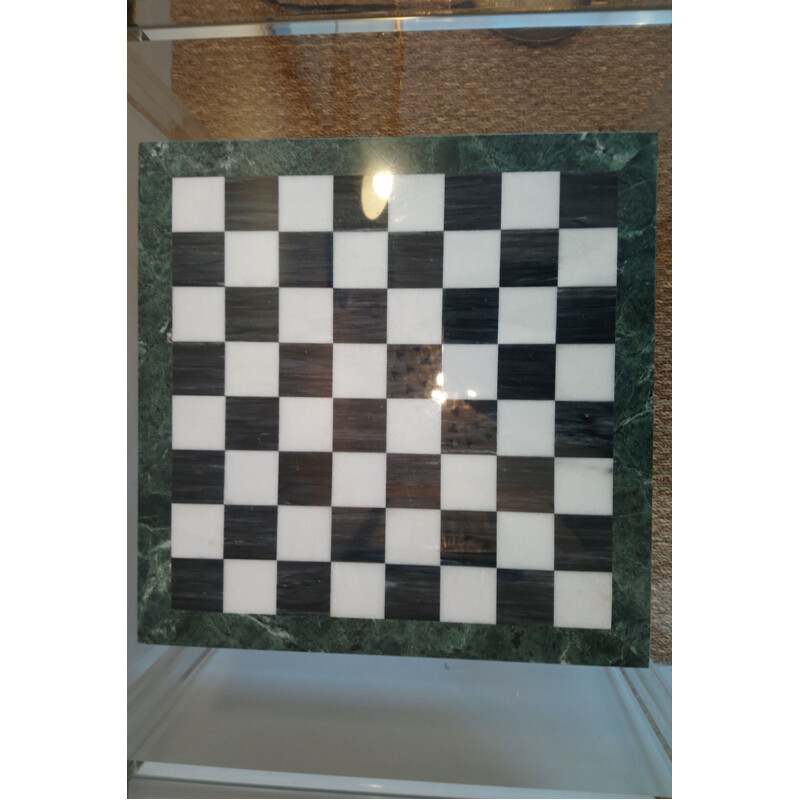 Large vintage chess board and vintage chess sets in onyx marble