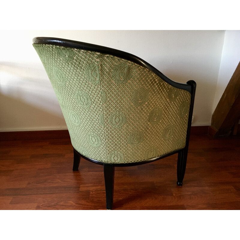 Vintage velvet toad armchair 1980