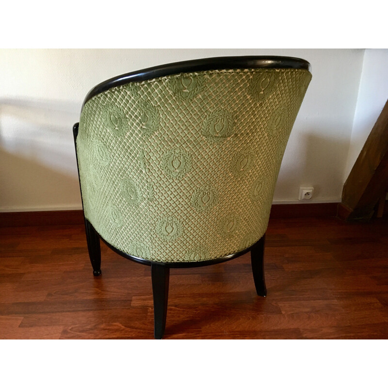 Vintage velvet toad armchair 1980