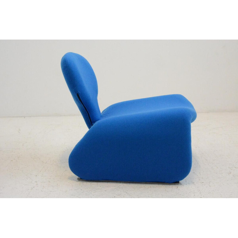 Vintage blue armchair Djinn series by Olivier Mourgue  