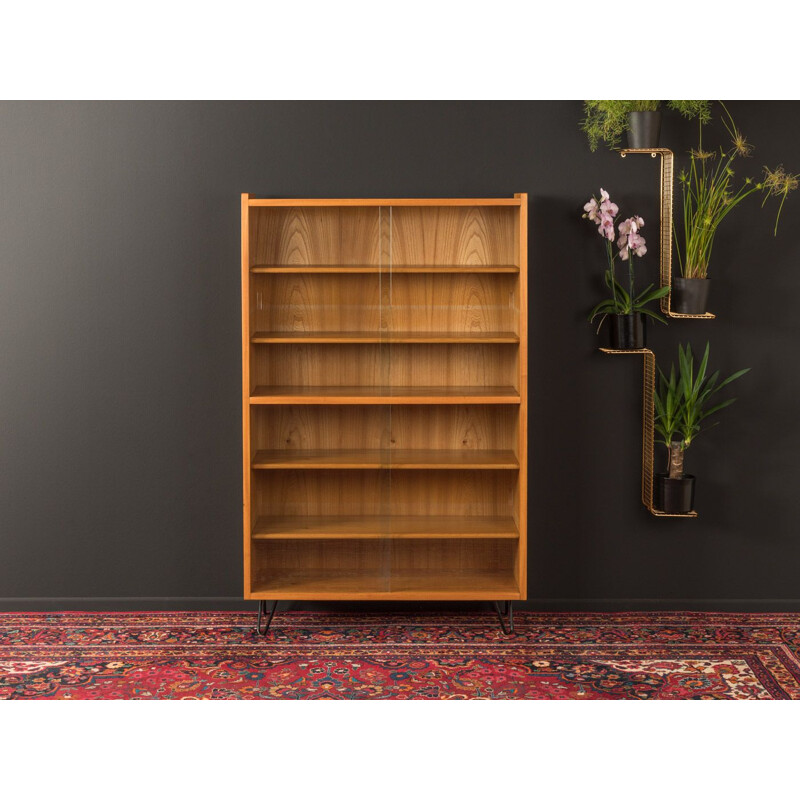 Vintage glass cabinet in cherrywood 1950s