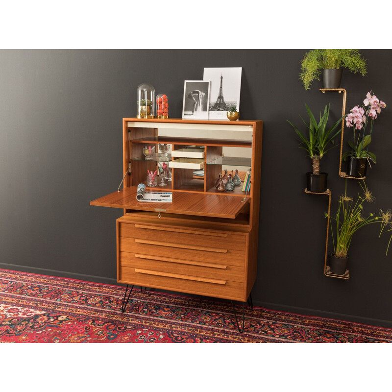 Vintage secretary desk in teak veneer by WK Möbel 1960s