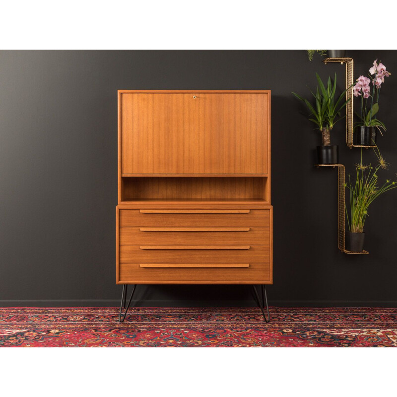 Vintage secretary desk in teak veneer by WK Möbel 1960s