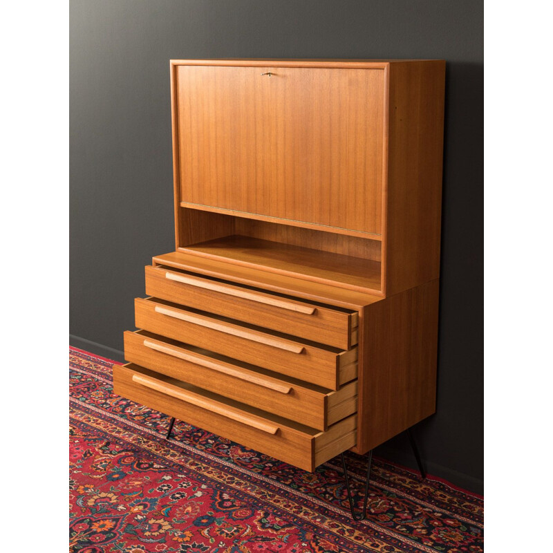 Vintage secretary desk in teak veneer by WK Möbel 1960s