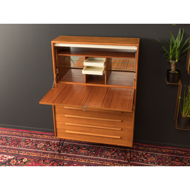 Vintage secretary desk in teak veneer by WK Möbel 1960s