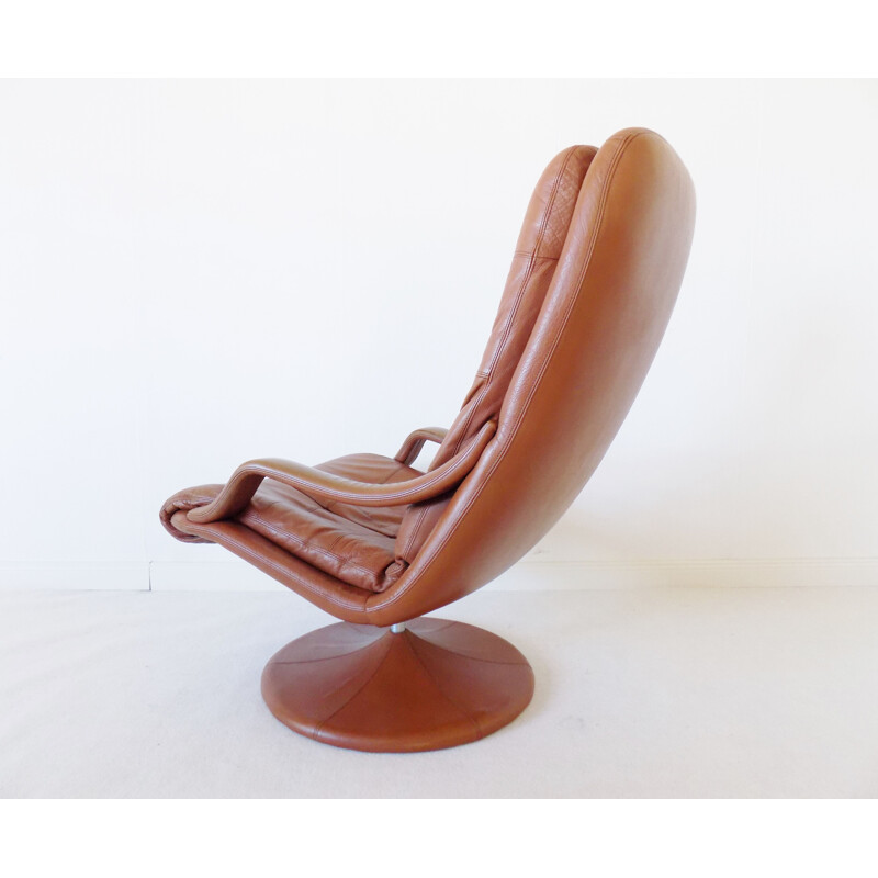 Vintage Danish leather loungechair by Georg Thams for Vejen