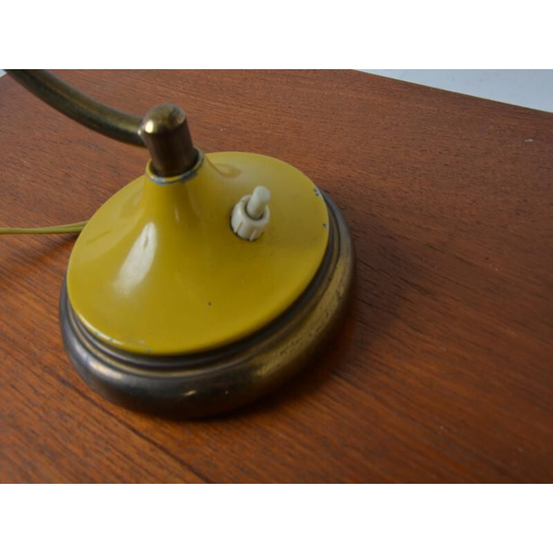 Lampe vintage à poser jaune 1950-1960