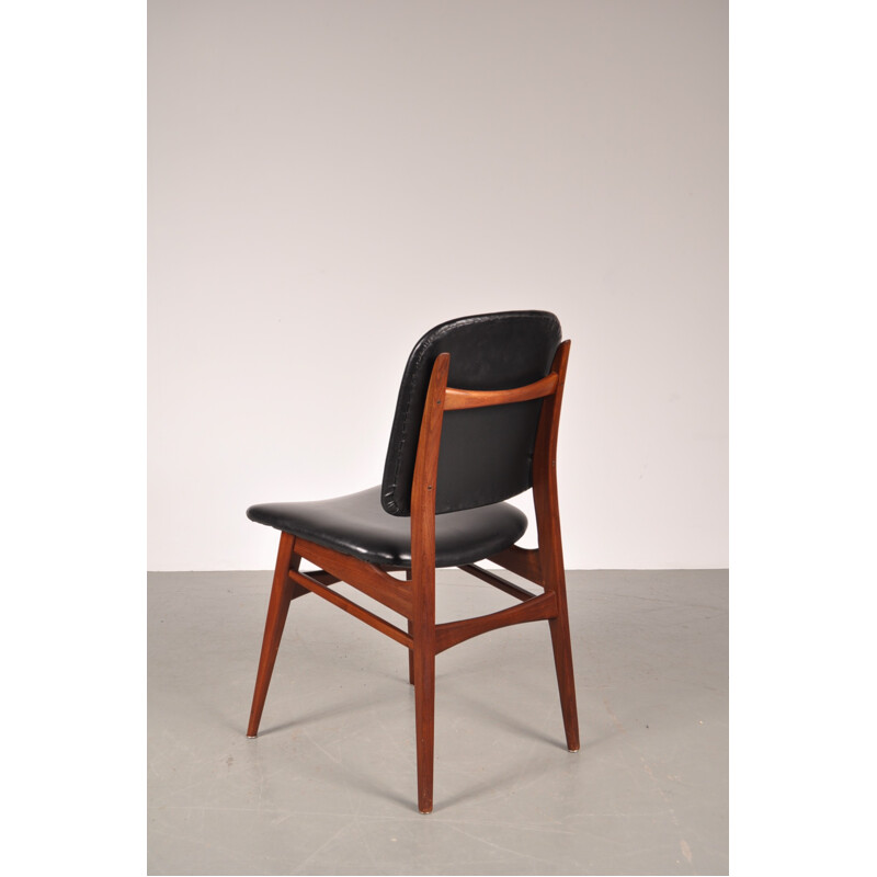 Set of four teak dining chairs, Louis VAN TEEFFELEN - 1950s