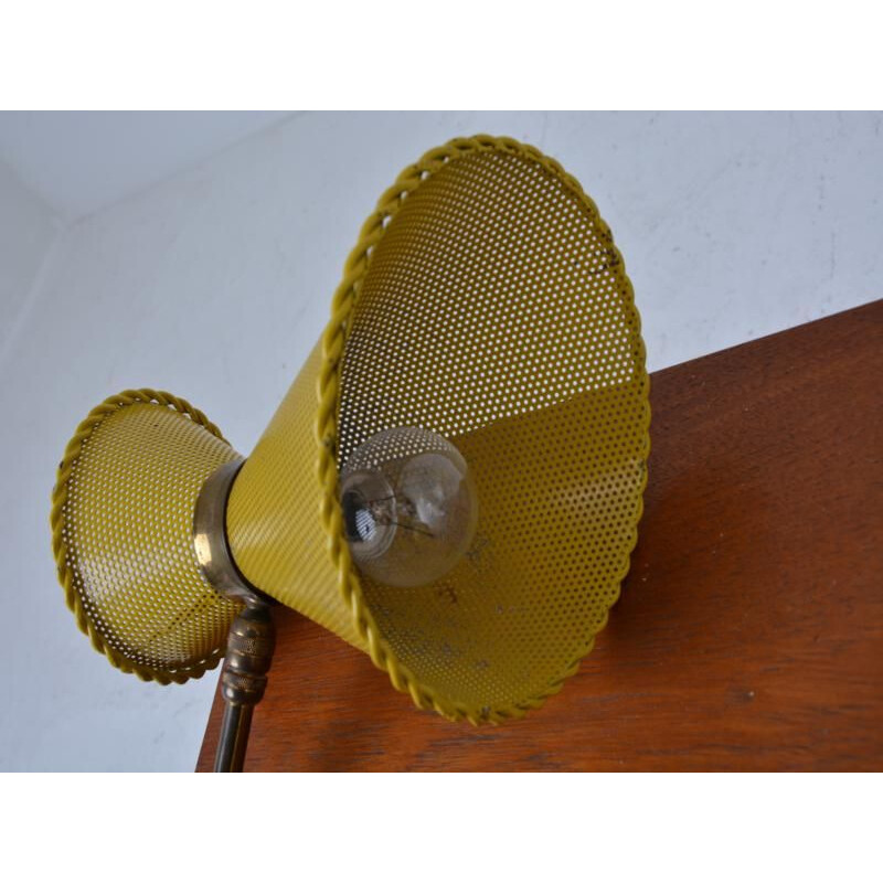 Lampe vintage à poser jaune 1950-1960