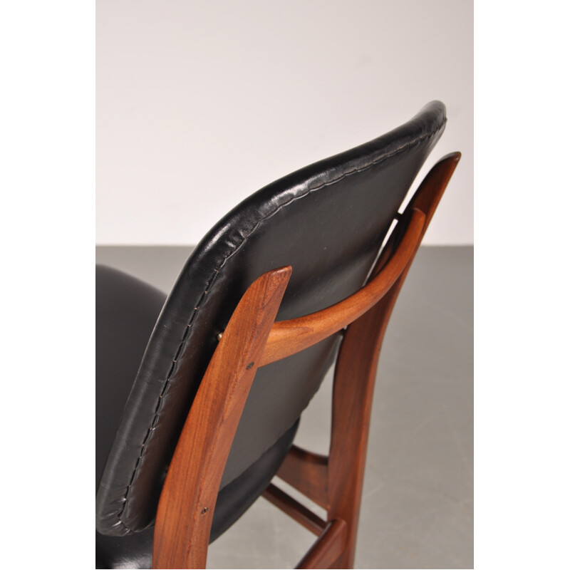 Set of four teak dining chairs, Louis VAN TEEFFELEN - 1950s