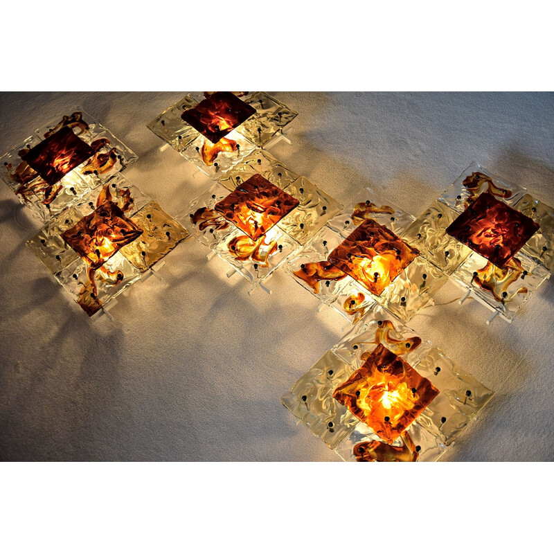 Set of vintage wall lamps by Toni Zuccheri for Venini