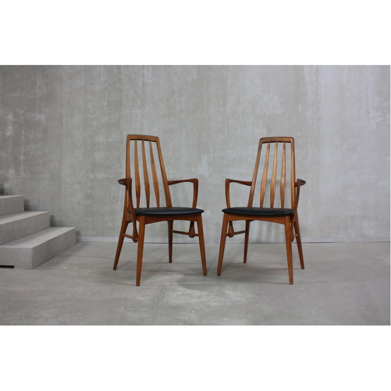 Pair of vintage Eva dining chairs by Niels Kofoed for Koefoeds Mobelfabrik, 1960s