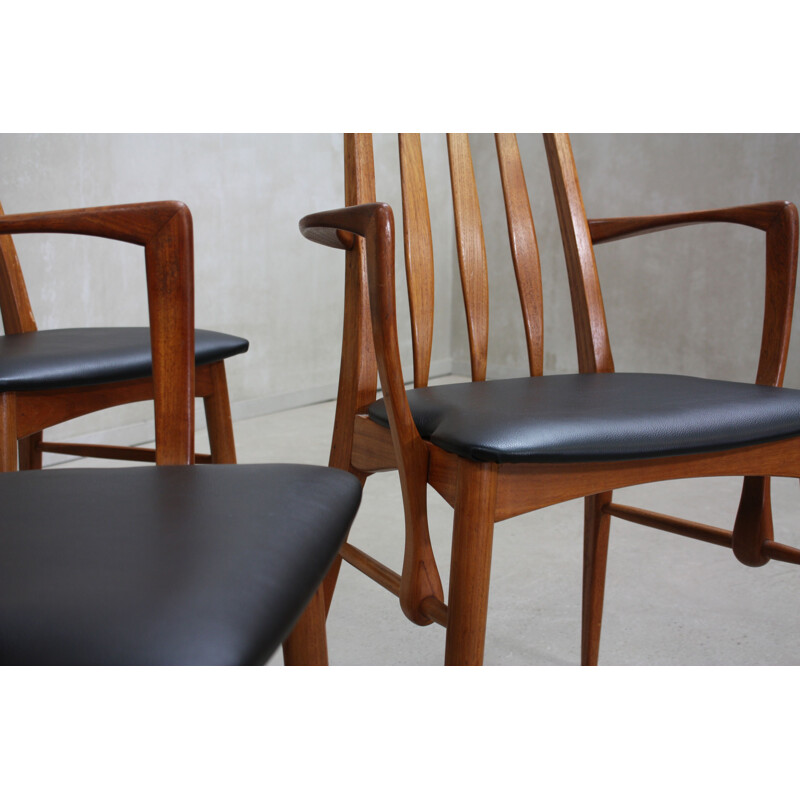 Pair of vintage Eva dining chairs by Niels Kofoed for Koefoeds Mobelfabrik, 1960s