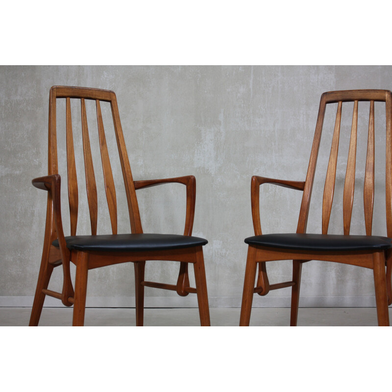 Pair of vintage Eva dining chairs by Niels Kofoed for Koefoeds Mobelfabrik, 1960s