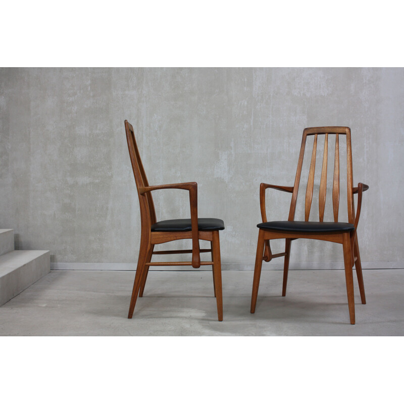 Pair of vintage Eva dining chairs by Niels Kofoed for Koefoeds Mobelfabrik, 1960s