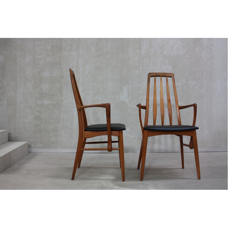 Pair of vintage Eva dining chairs by Niels Kofoed for Koefoeds Mobelfabrik, 1960s