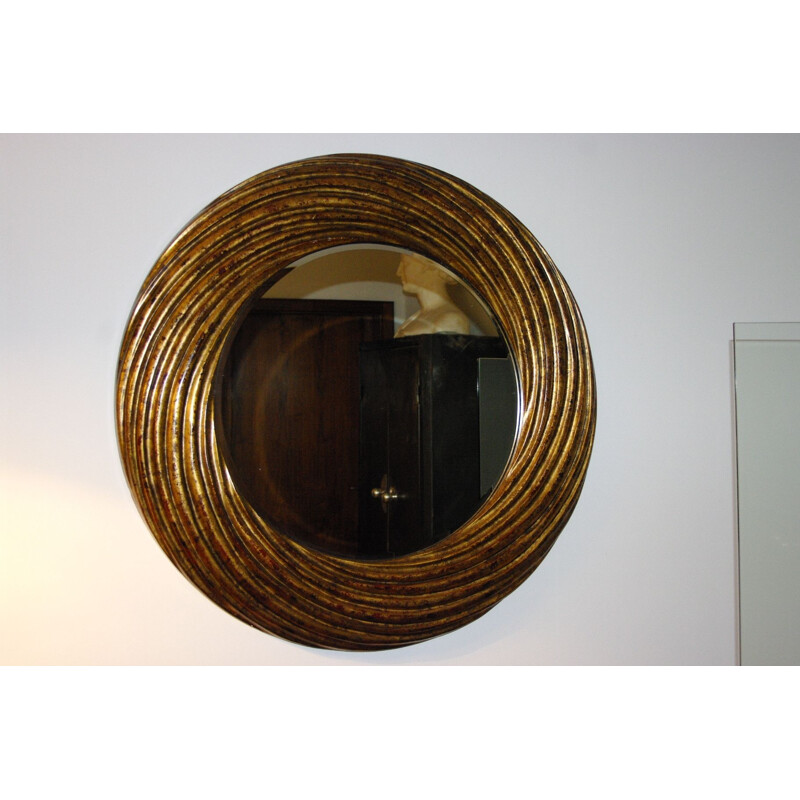 Vintage resin mirror with patina, 1970