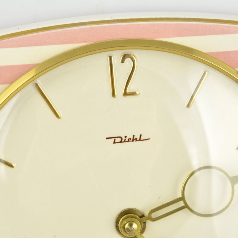 Diehl vintage ceramic wall clock, Germany 1960