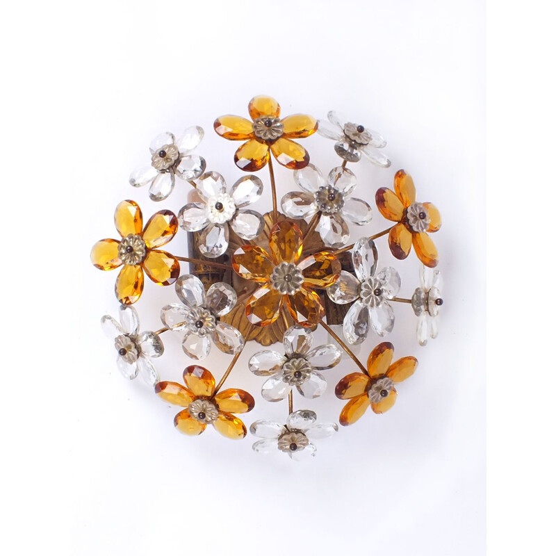 Vintage Flower hanging lamp, Italy 1950