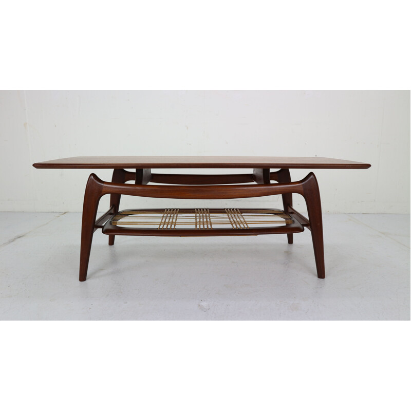 Vintage Teak Coffee Table by Louis Van Teeffelen for WéBé, 1950s