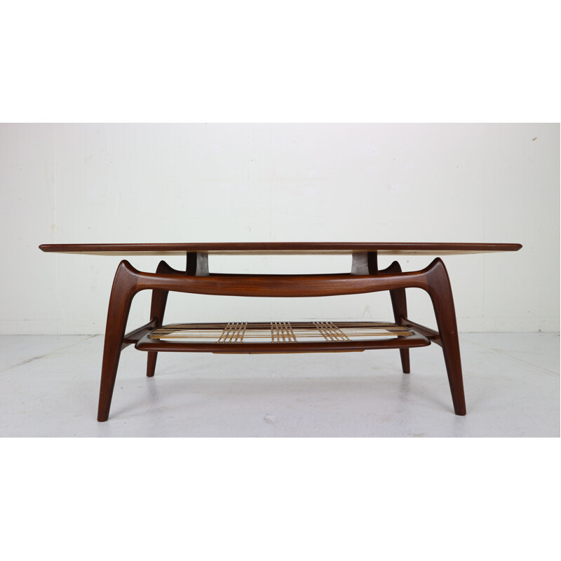 Vintage Teak Coffee Table by Louis Van Teeffelen for WéBé, 1950s