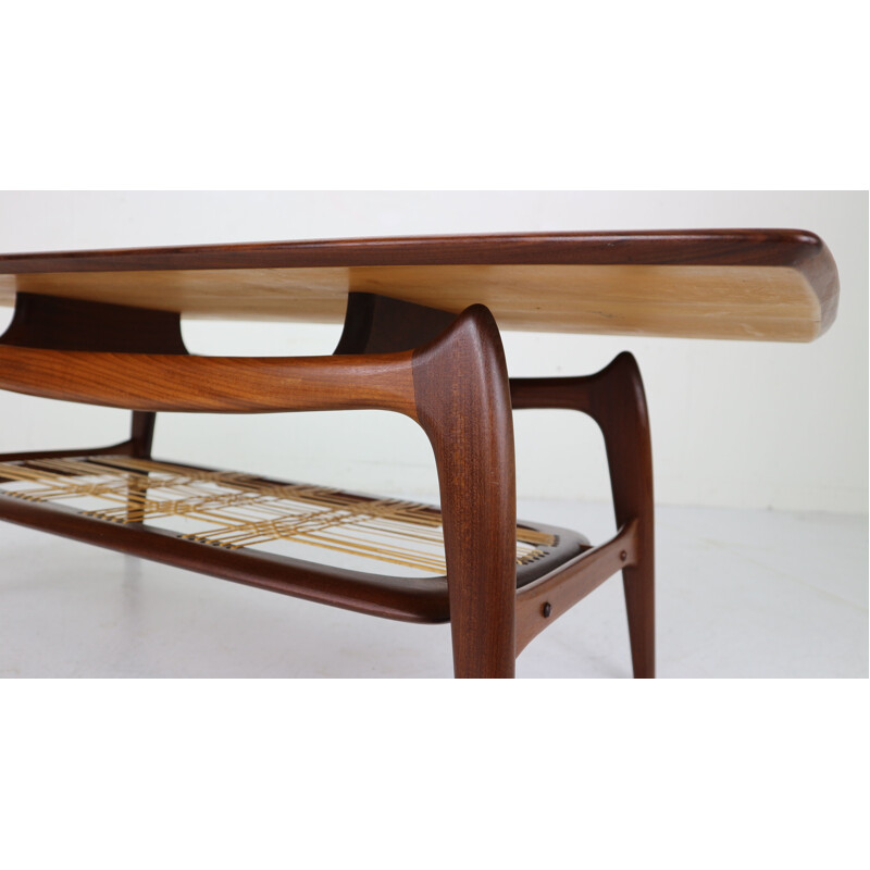 Vintage Teak Coffee Table by Louis Van Teeffelen for WéBé, 1950s