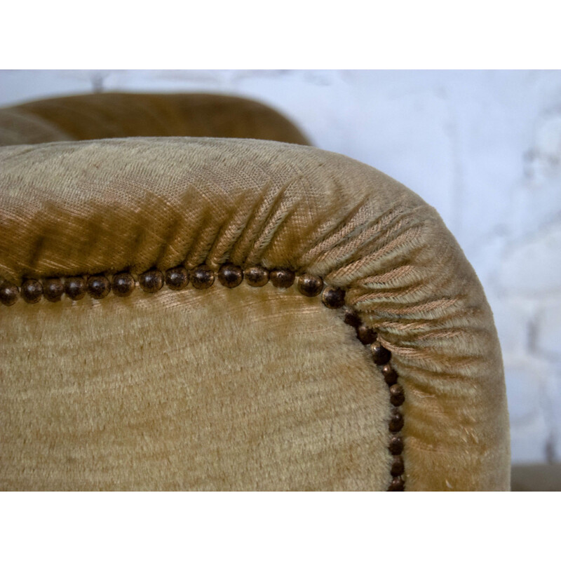 Vintage Club Chairs in Mohair Velvet 1950