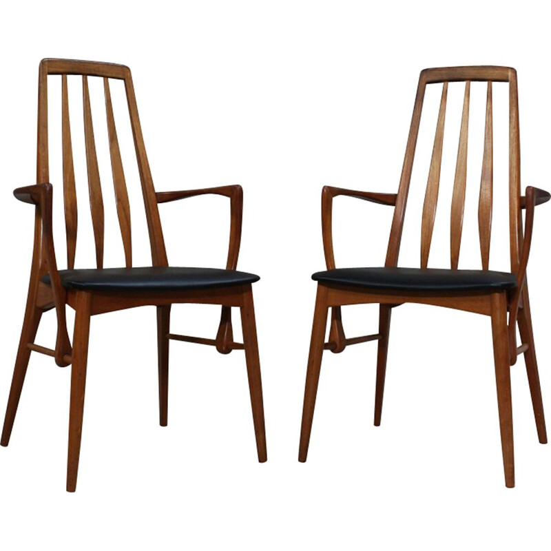 Paire de chaises à repas vintage Eva de Niels Kofoed pour Koefoeds Mobelfabrik, 1960