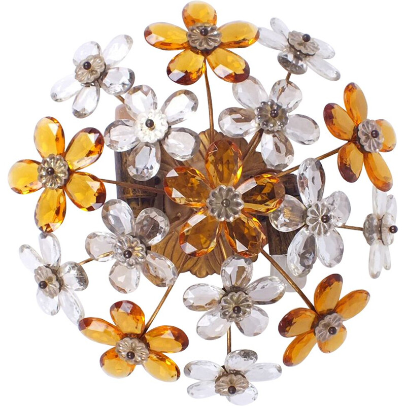 Vintage Flower hanging lamp, Italy 1950