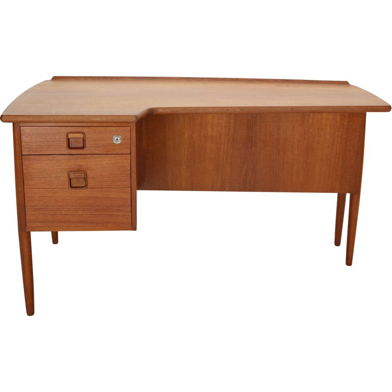 Vintage Scandinavian Boomerang Teak Desk by Göran Strand for Lelångs Möbelfabrik, 1950s