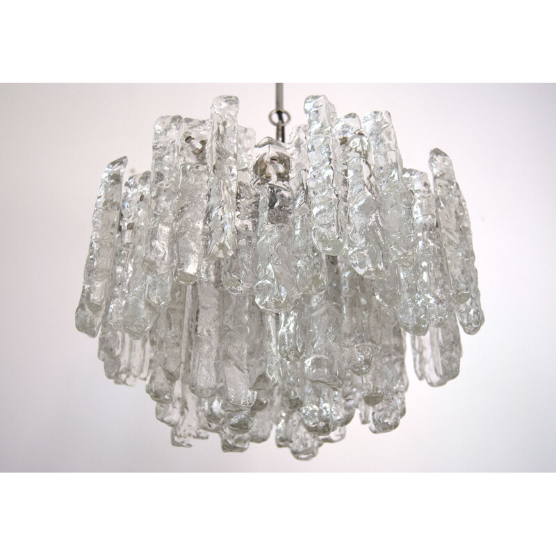 Vintage Ice Glass Pendant Lamp by JT Kalmar for Kalmar Franken AG 