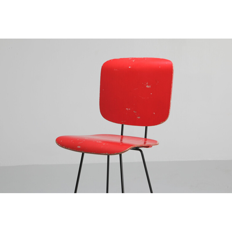 Vintage Dutch modernist hight chair by Coen De Vries, 1950s